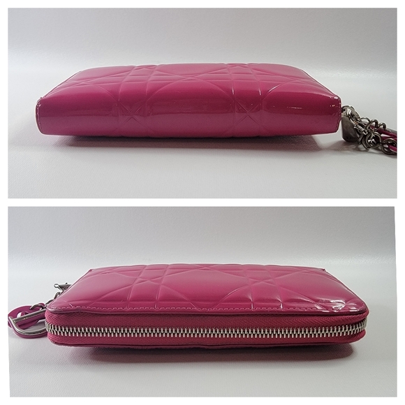 CHRISTIAN DIOR Cannage Patent Leather Zippy Long Wallet - Picture 11 of 13